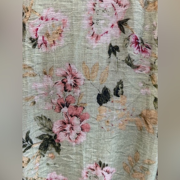 Anthropologie Current Air Green Duster One Size Floral Boho, concerts, festivals - Picture 5 of 6
